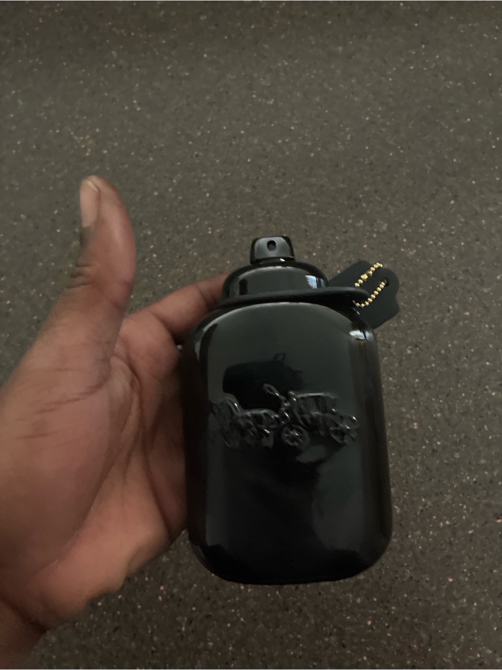 Coach Glossy Black Ceramic Flask Accent with Logo Tag